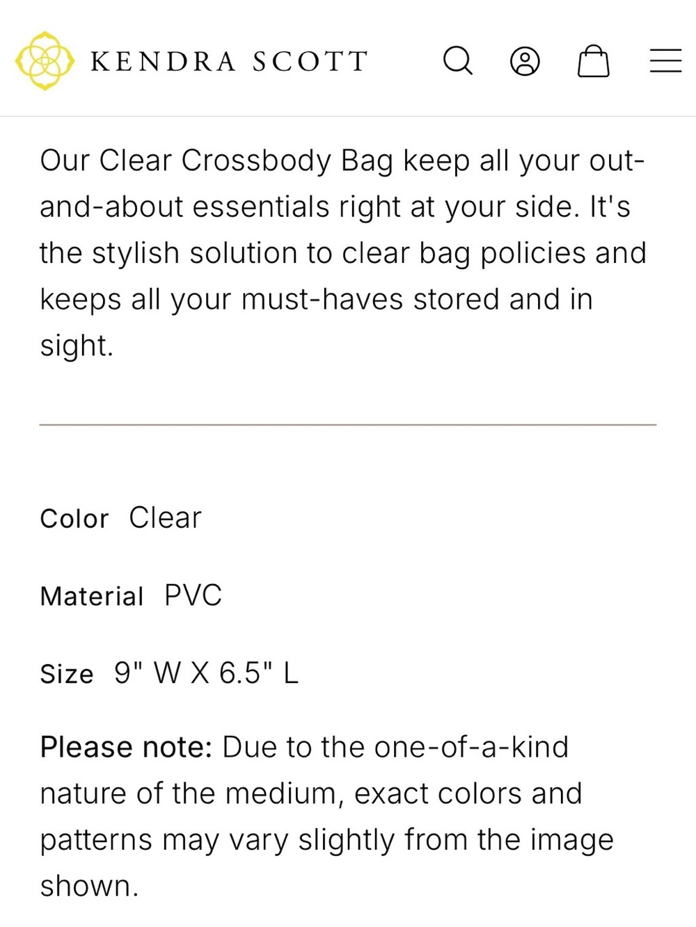 Kendra Scott Clear Crossbody Bag in Gold - Picture 7 of 7